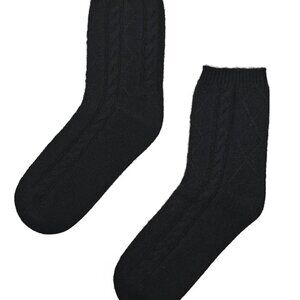 Karen Thomas Cable Knit Cashmere Socks, One size